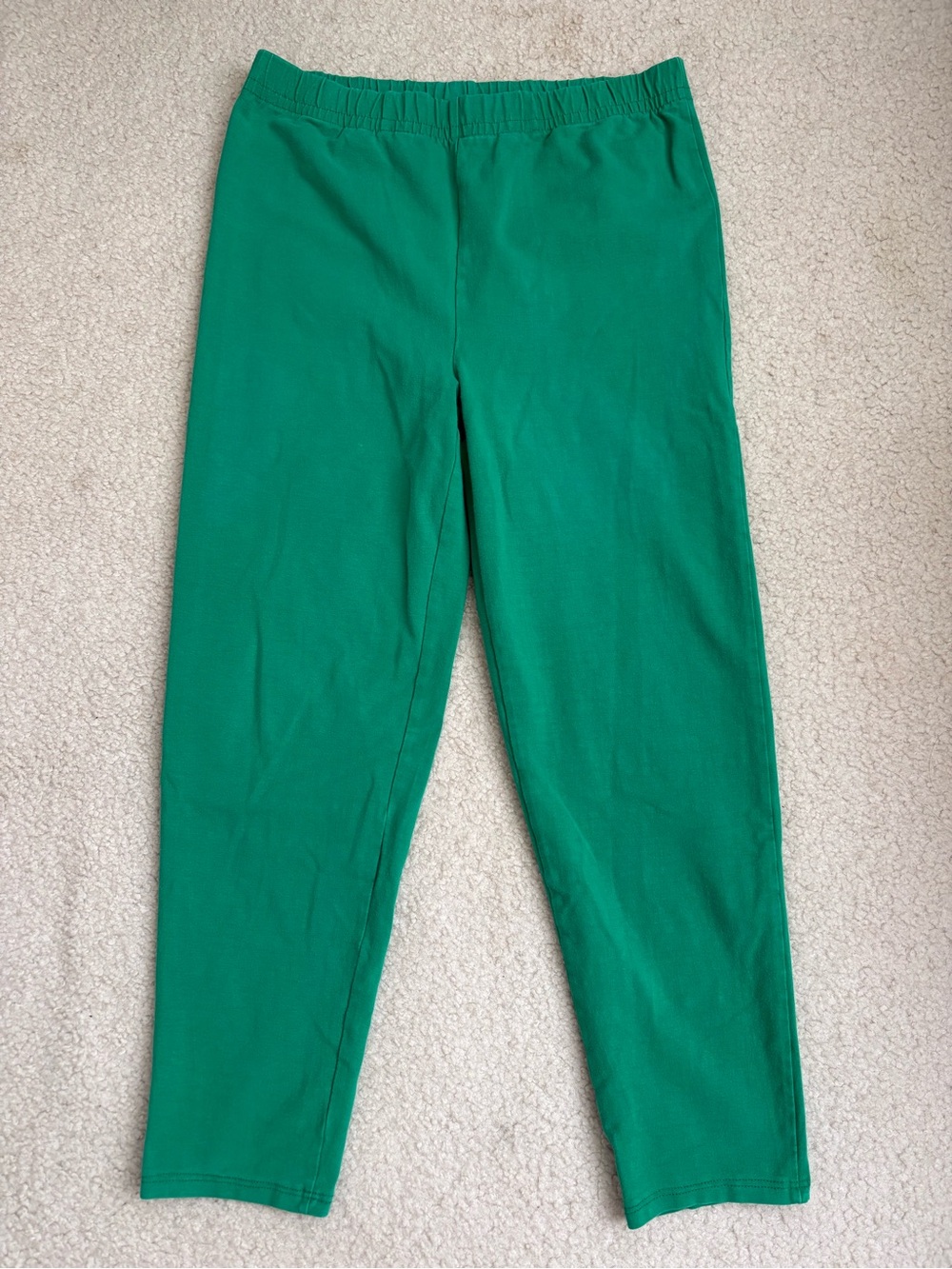 Vintage unbranded green pull on ankle crop stretch pants sz 29 casual comfort